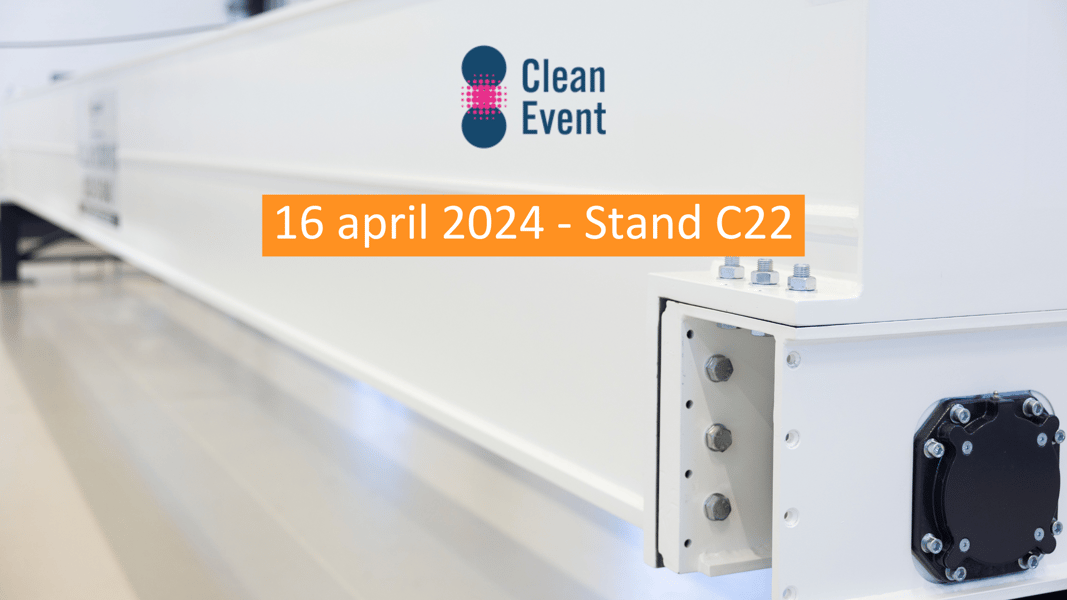 Clean Event 2024 aankonding. Cleanroom Cranes op de beurs 16 april 2024